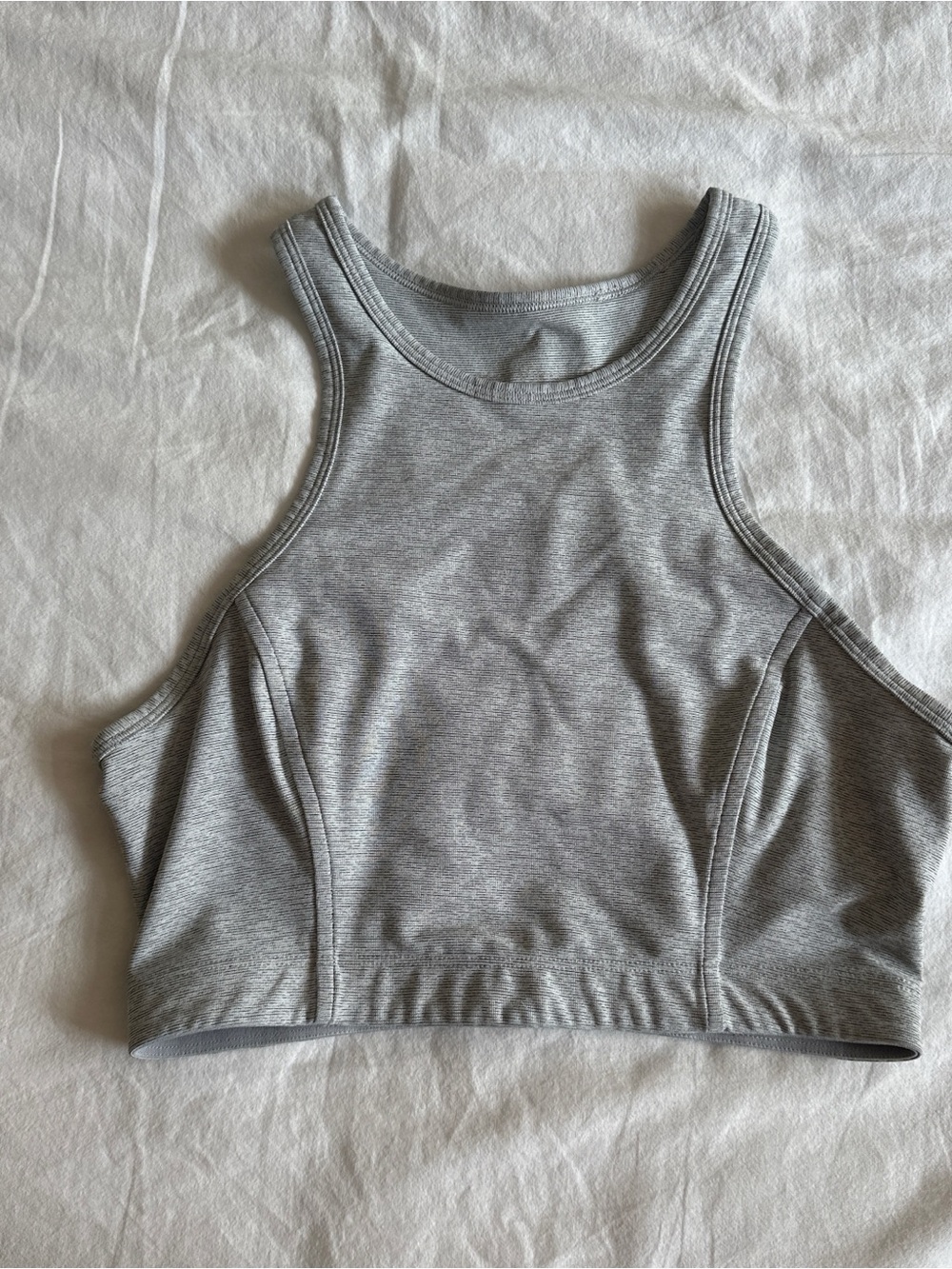 Outdoor Voices Heather Gray High-Neck Sports Bra